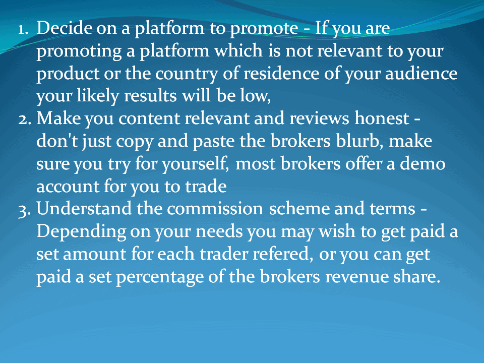 forex affiliate tips