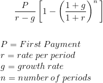 pv of growing annuity formula