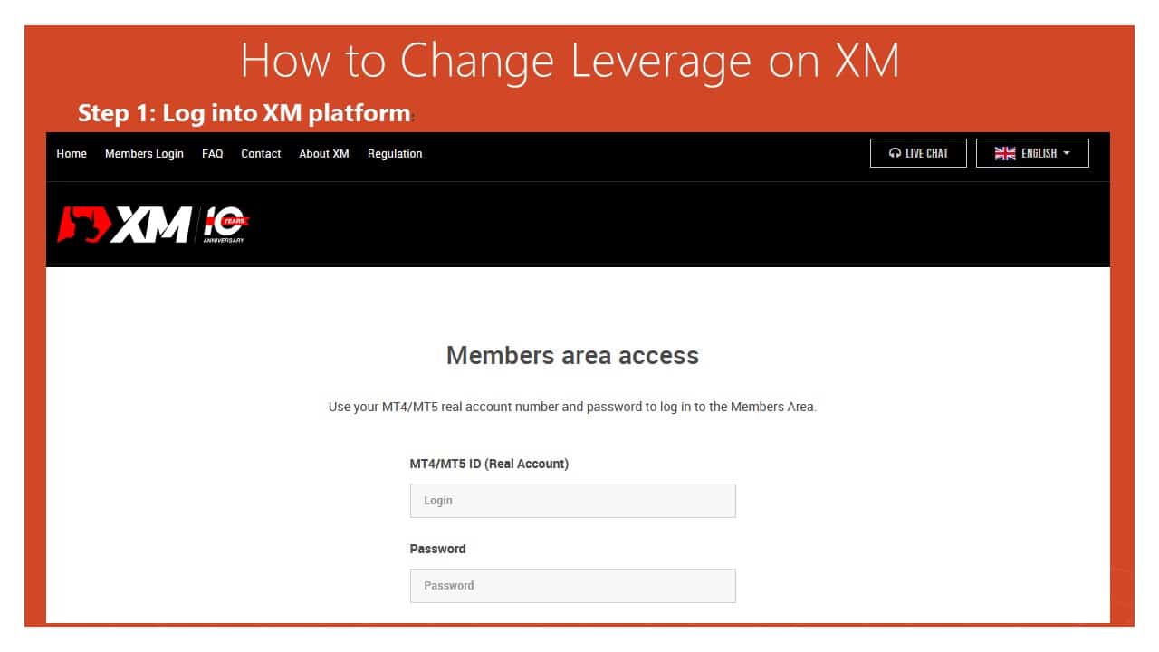 log in xm platform