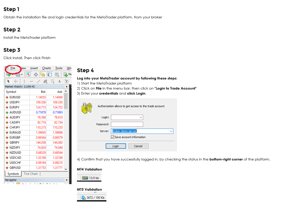 autochartist installation steps