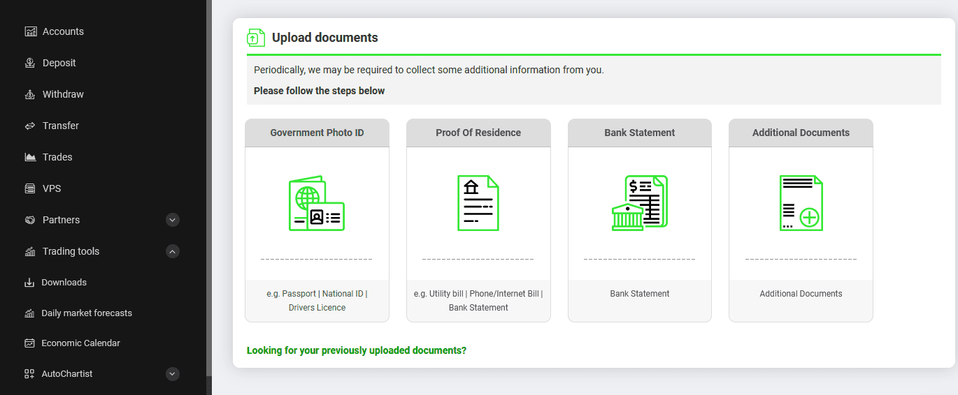 ic markets verification page