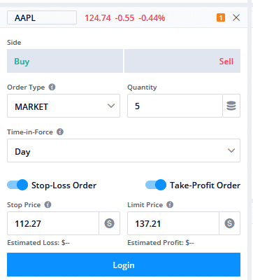 How to set stop loss on Webull