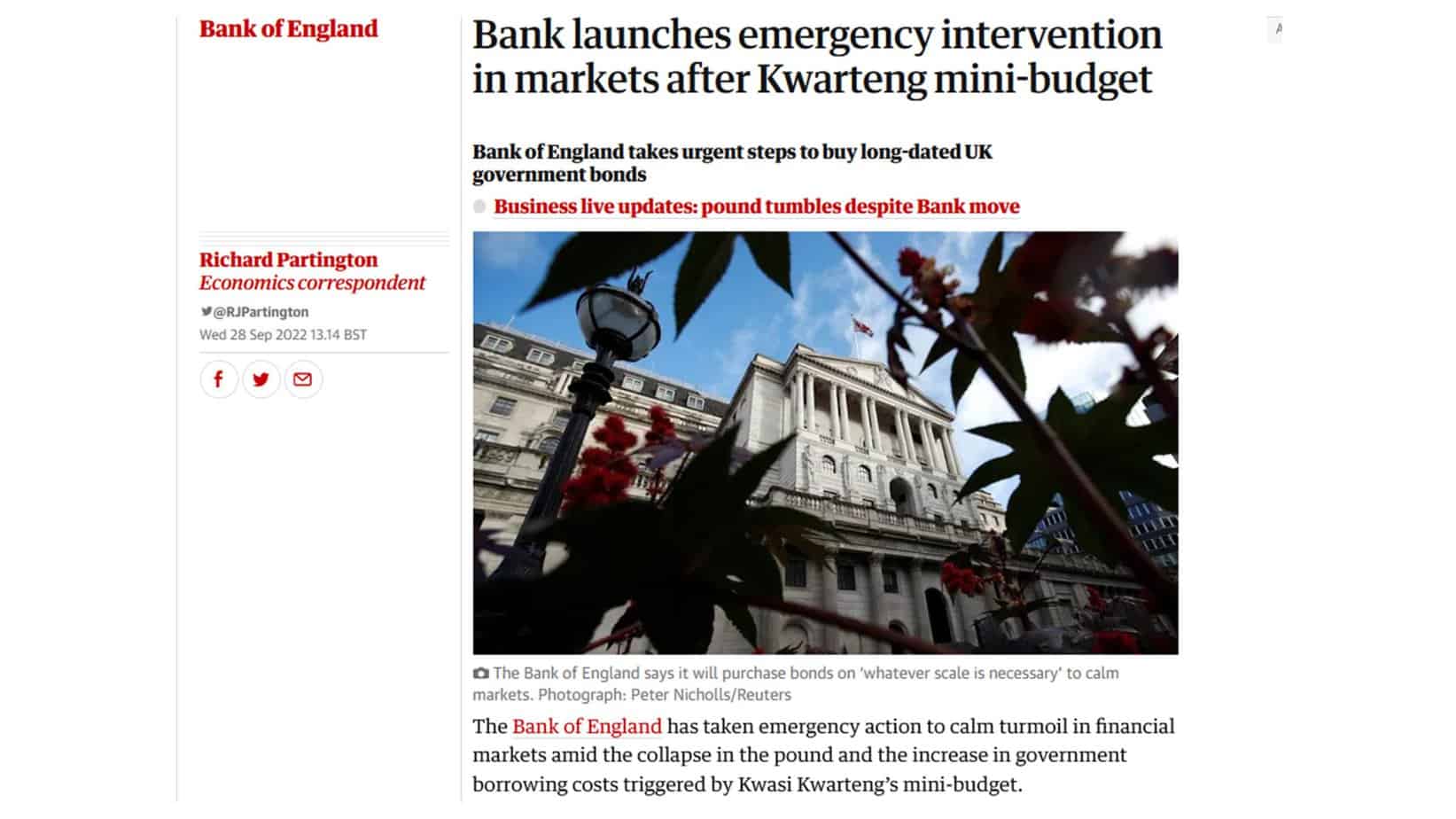 bank of england intervention news story