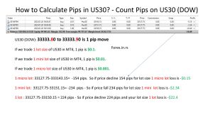 how to calculate pips on us30 dow